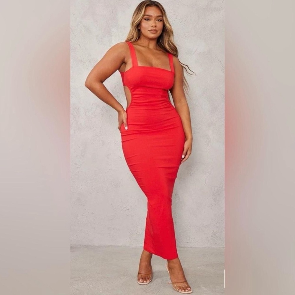 PLT Red Cut Out Back Dress